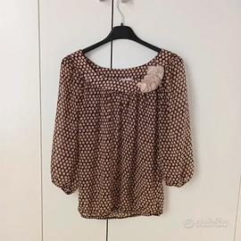 Maglietta a pois Orsay taglia S marrone beige