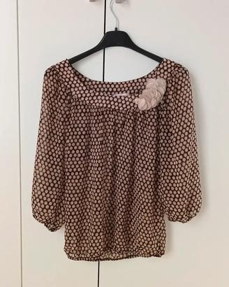 Maglietta a pois Orsay taglia S marrone beige