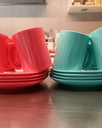 Set piatti e bicchieri plastica 