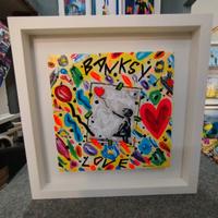 Banksy love. Donzelli Opera unica incorniciata 