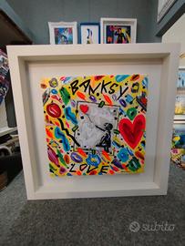 Banksy love. Donzelli Opera unica incorniciata 