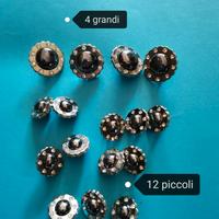 Bottoni nr.4+12  con gambo e rifiniture gioiello.