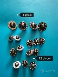 Bottoni nr.4+12  con gambo e rifiniture gioiello.