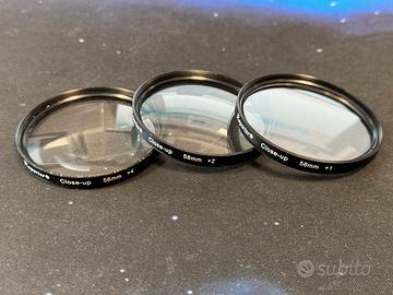 Set 3 Filtri Macro Close-Up 58mm con custodia