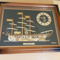 Quadretto con orologio da tavolo vintage