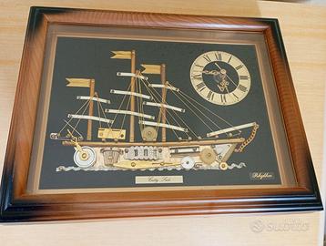 Quadretto con orologio da tavolo vintage