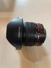 Obbiettivo fisheye Samyang 8mm attacco Nikon