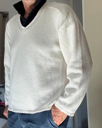 Maglione bianco panna  in cotone