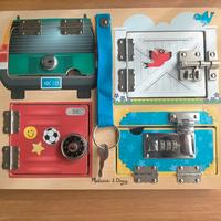 gioco in legno 3+ con serrature e chiavistello 