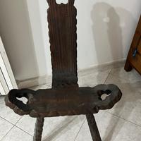 Sedia rustica artigianale in legno massello