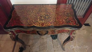Tavolino da gioco Napoleone III stile Boulle