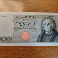 5000 lire Colombo primo tipo banconota lira 