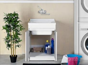 lavatoio con mobile e rubinetto con doccetta 