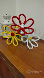 "fai da te" Fiori in tricotin 