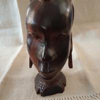 Scultura in legno di Ebano vintage 1' metà del 900