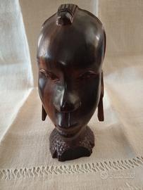 Scultura in legno di Ebano vintage 1' metà del 900