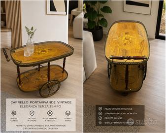 Carrello portavivande con intarsi