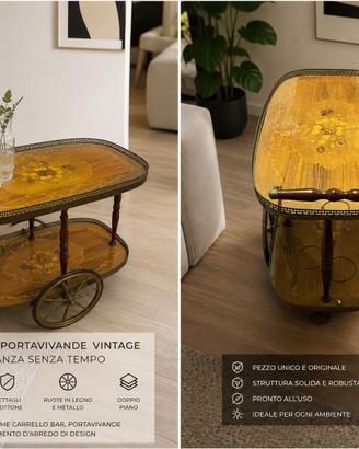 Carrello portavivande con intarsi