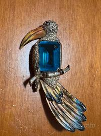 Spilla vintage coro craft tucano toucan argento