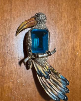 Spilla vintage coro craft tucano toucan argento