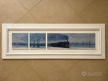 Quadro "Treno nella neve" di Sitzia
