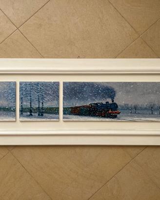 Quadro "Treno nella neve" di Sitzia
