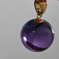 collana oro 18k con ciondolo Ametista 