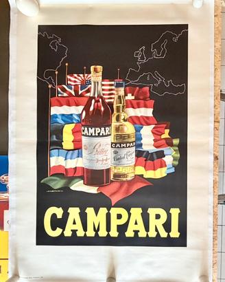 Campari Poster Nino Nanni Bandiere - Vintage