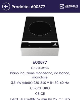 Piastra induzione professionale