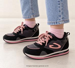Sneakers Guardiani bambina nere e rosa
