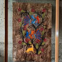 Quadro etnico dipinto a mano su carta naturale 