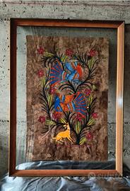 Quadro etnico dipinto a mano su carta naturale 