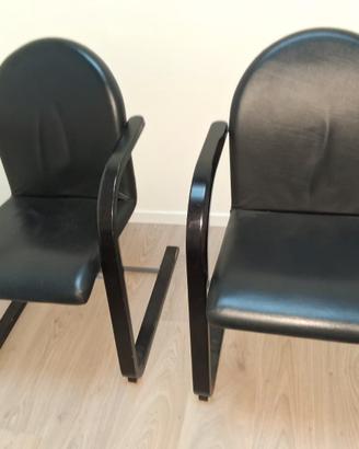 sedie/poltroncine in ecopelle nera