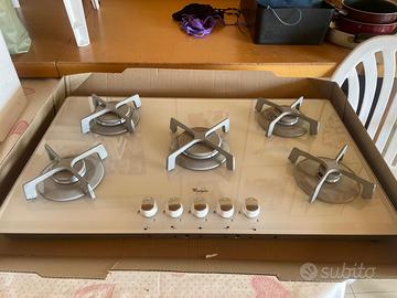 Piano cottura Whirlpool  da 90 in vetro bianco