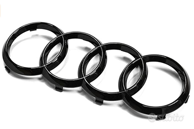 Coppia Stemmi Emblema Fregio Audi - Nero Lucido