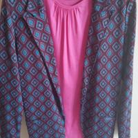 set blazer e canottiera  fucsia