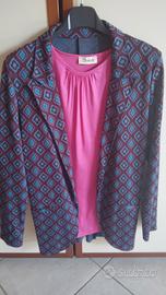set blazer e canottiera  fucsia