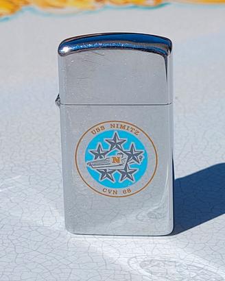 ZIPPO SLIM USS NIMITZ CVN 68 ORIGINALE 1975 NAVE