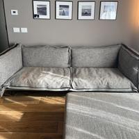 Divano di design Arketipo in tessuto e pelle