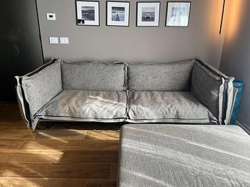 Divano di design Arketipo in tessuto e pelle