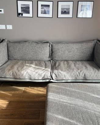 Divano di design Arketipo in tessuto e pelle
