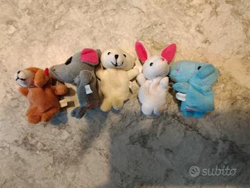 5 peluche animali dito 