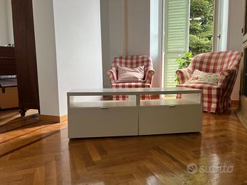 Mobile porta TV bianco con 2 cassetti – stile IKEA