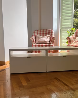 Mobile porta TV bianco con 2 cassetti – stile IKEA