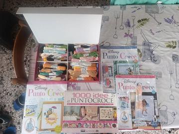 Libri, riviste e matassine Punto Croce: