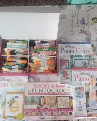 Libri, riviste e matassine Punto Croce: