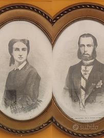 Quadro Massimiliano d'Asburgo Carlotta Belgio