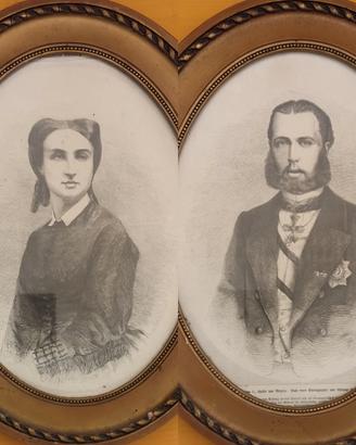 Quadro Massimiliano d'Asburgo Carlotta Belgio