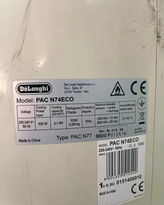 pezzi ricambio condizionatore pinguino PAC N74ECO