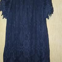 abito nero in cotone e viscosa foderato